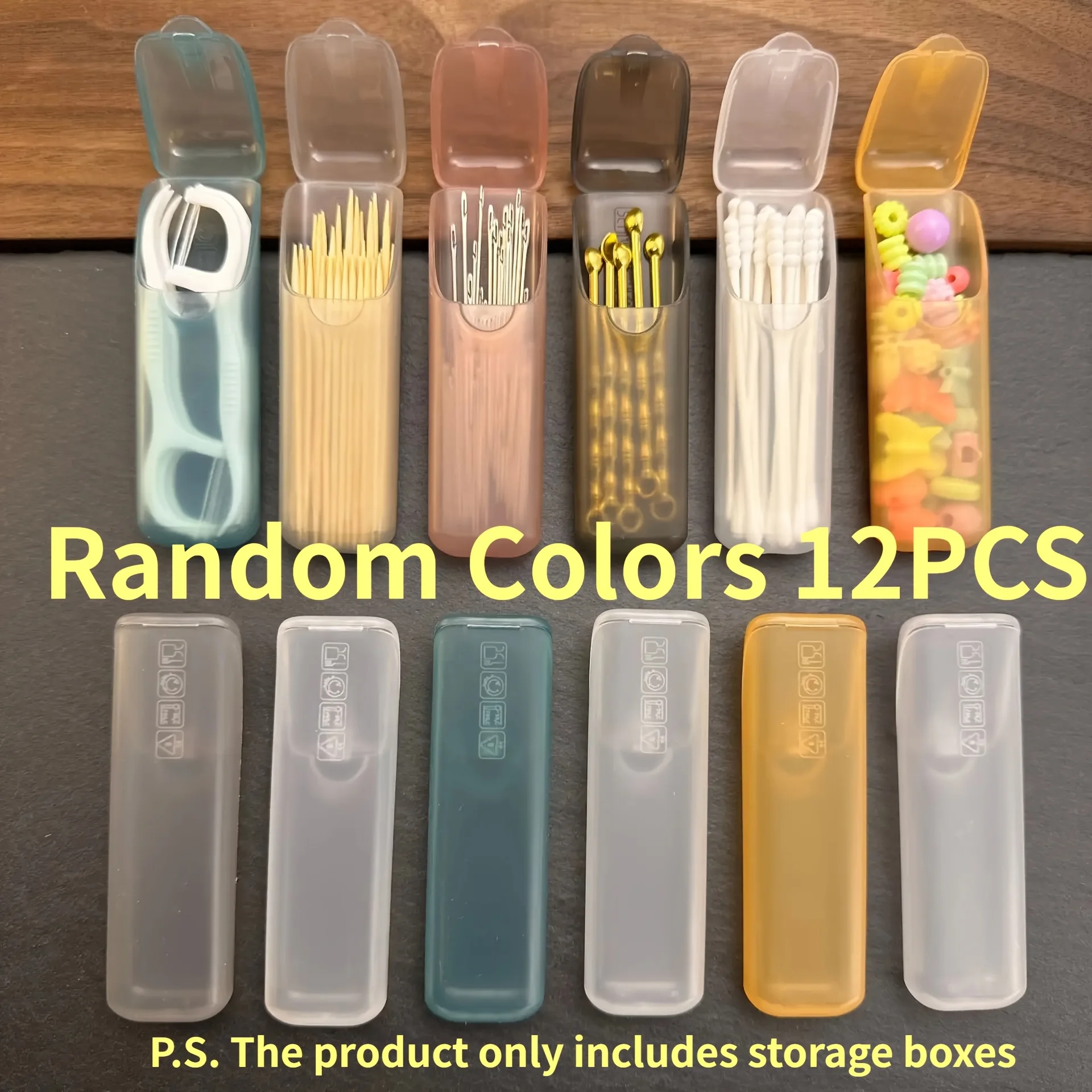 12pcs Mini Portable Storage Boxes, Compartment Organizer Case, Multi-purpose Small Container for Pills Toothpicks Floss Jewelry