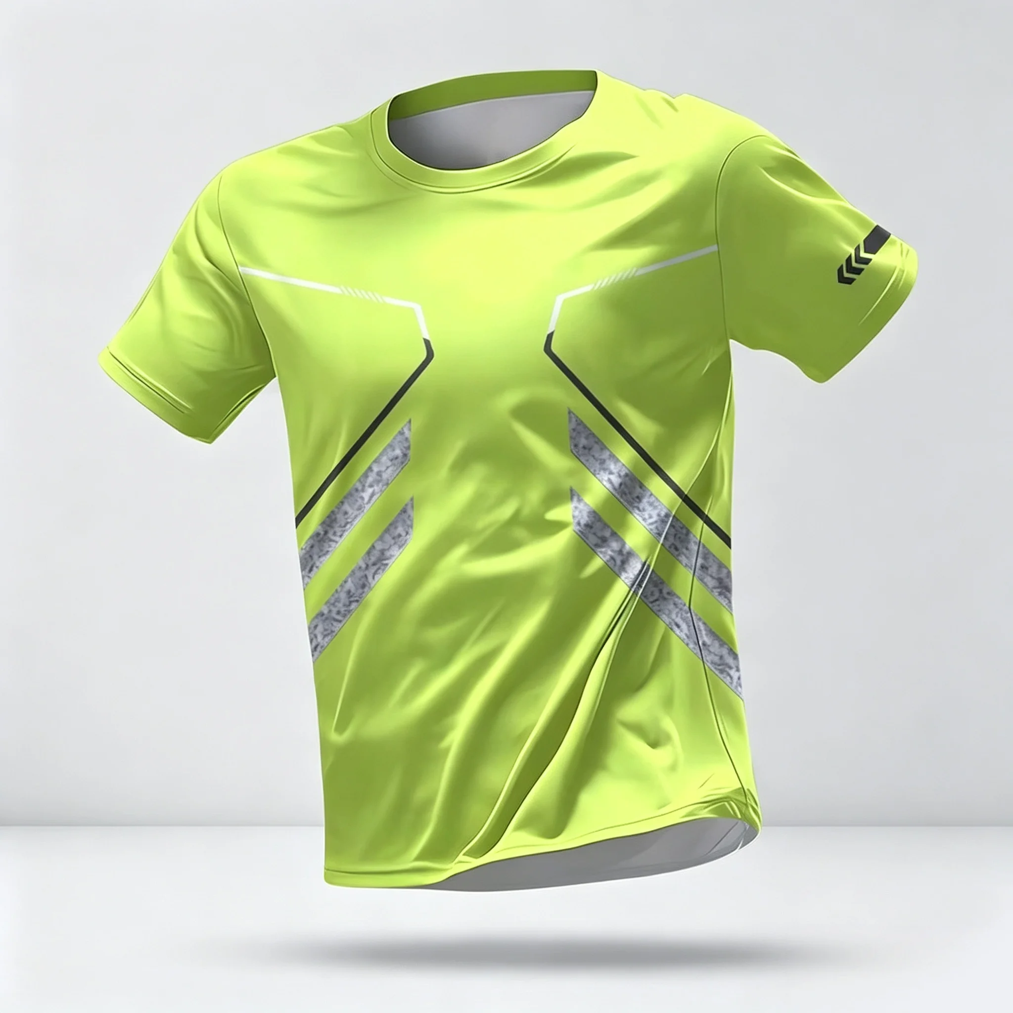 2026 Men's Geometric Print Sports Jersey Short Sleeve Quick Dry And Breathable Running Soccer Training Tee Athletic T-shirt