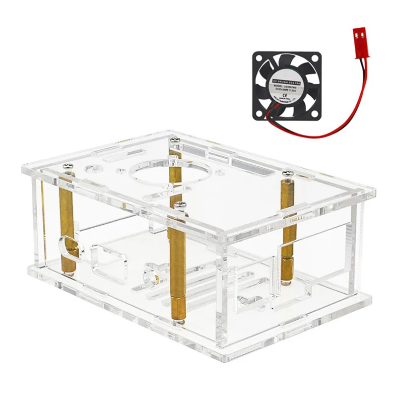Upgraded For Orange Pi 4A Case Acrylic Enclosure Transparent Shell With Heatsinks Fan