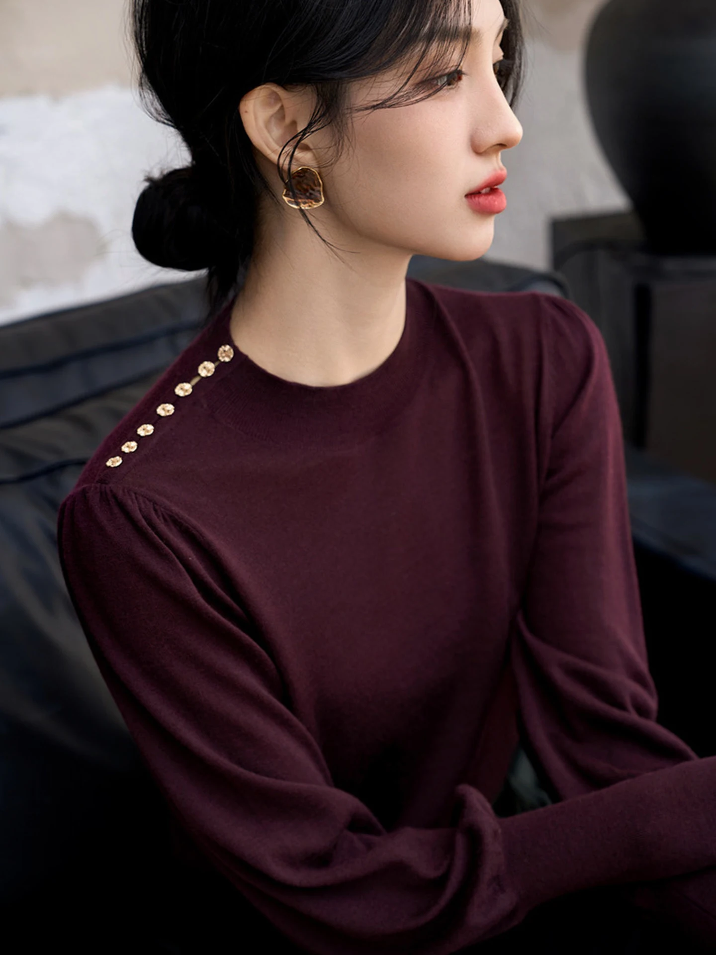 

Повседневный вязаный длинный топ-све для похудения, модная осенне-зимняя шерстяная основа, корейский прямой крой