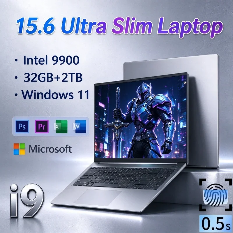 Intel Core I9 9900 15.6 Inch High Capacity Notebook Windows 11 32GB RAM 2TB SSD Fingerprint Unlock Laptop For Gaming Office Use