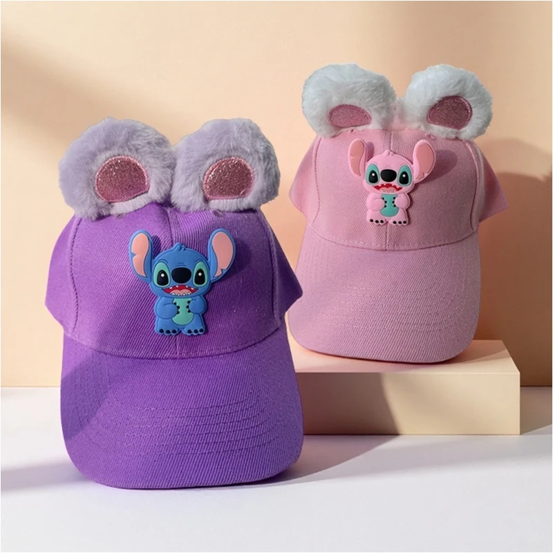 

Lilo Stitch Baseball Cap Adult Kid Cartoon Cosplay Pink Purple Plush Ears Cute Sweet Outdoor Sun Protection Hat Duck Tongue Hats