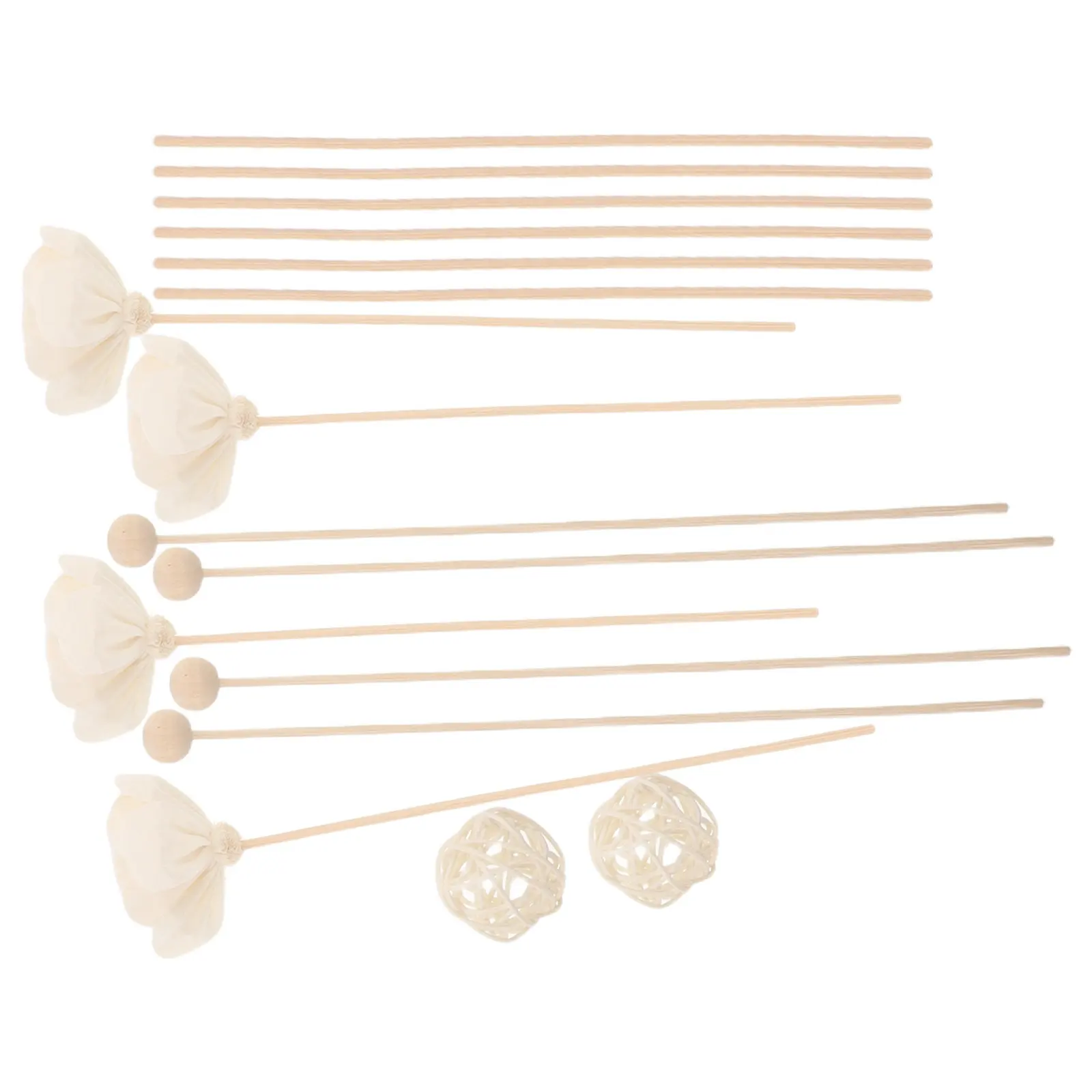 22Pcs Jasmine Reed Diffuser Set Natural Rattan Decorative Aroma Sticks Air Freshener for Living Room Bathroom Home Fragrance