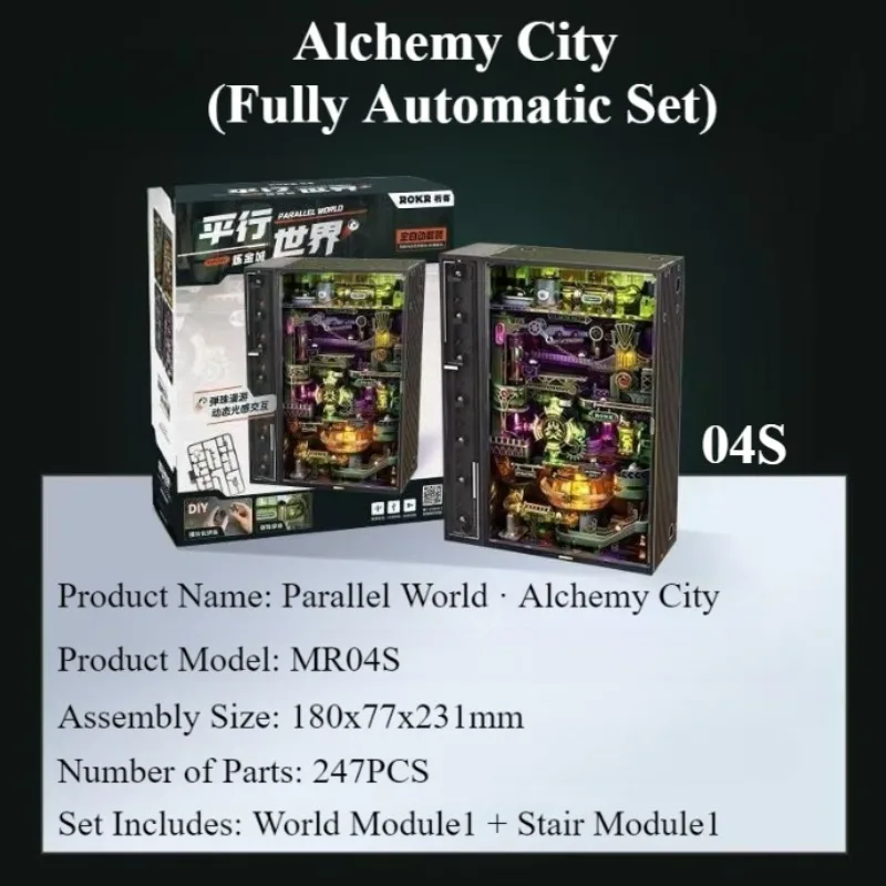 Robotime Parallel World Future City Alchemy City Hip-hop Street Miniature City Building Model Toy Collection for and Adults