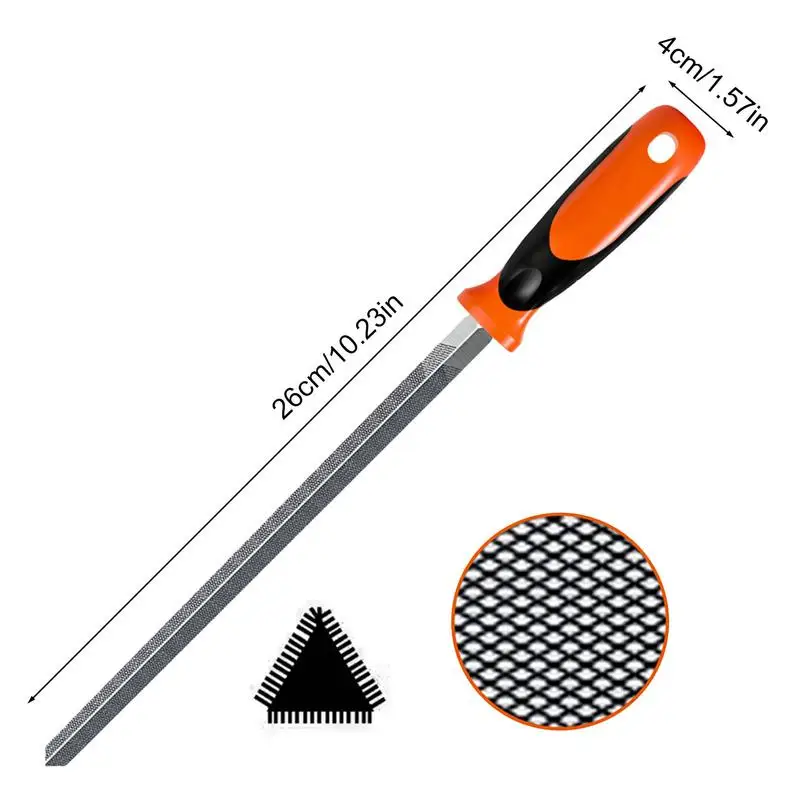 Râpe à main longue professionnelle, lime étroite, lime en métal, râpe à bois avec poignée ergonomique, outils à main à trois côtés