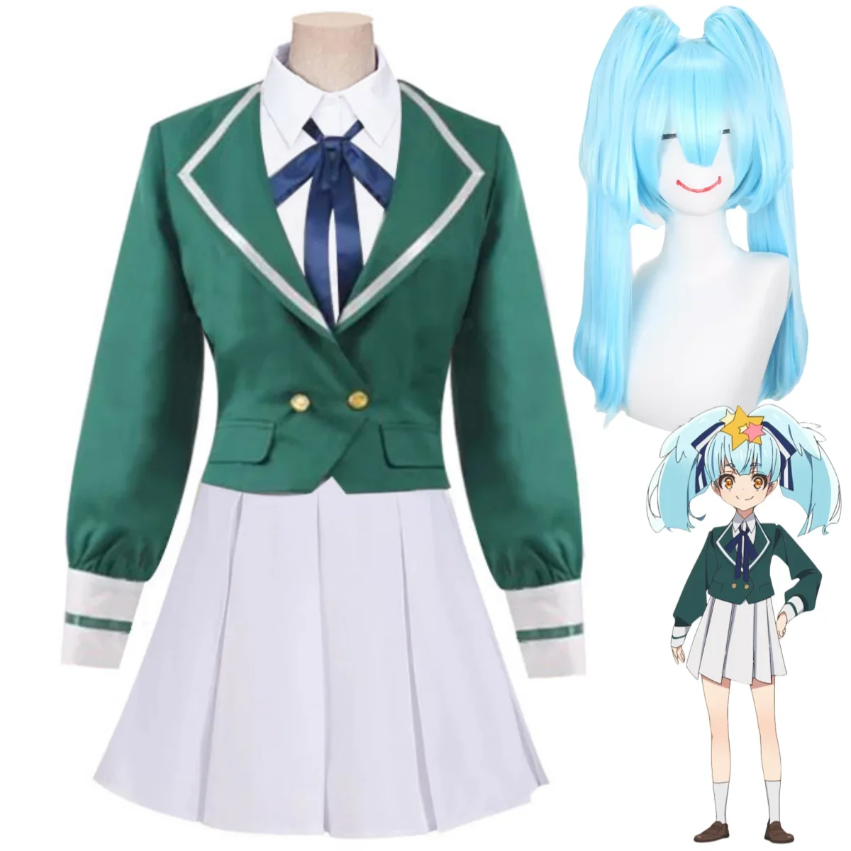 Disfraz de Anime Zombie Land Saga, Hoshikawa Lily, peluca japonesa Jk, uniforme para mujer adulta, encantador traje de Halloween y Navidad