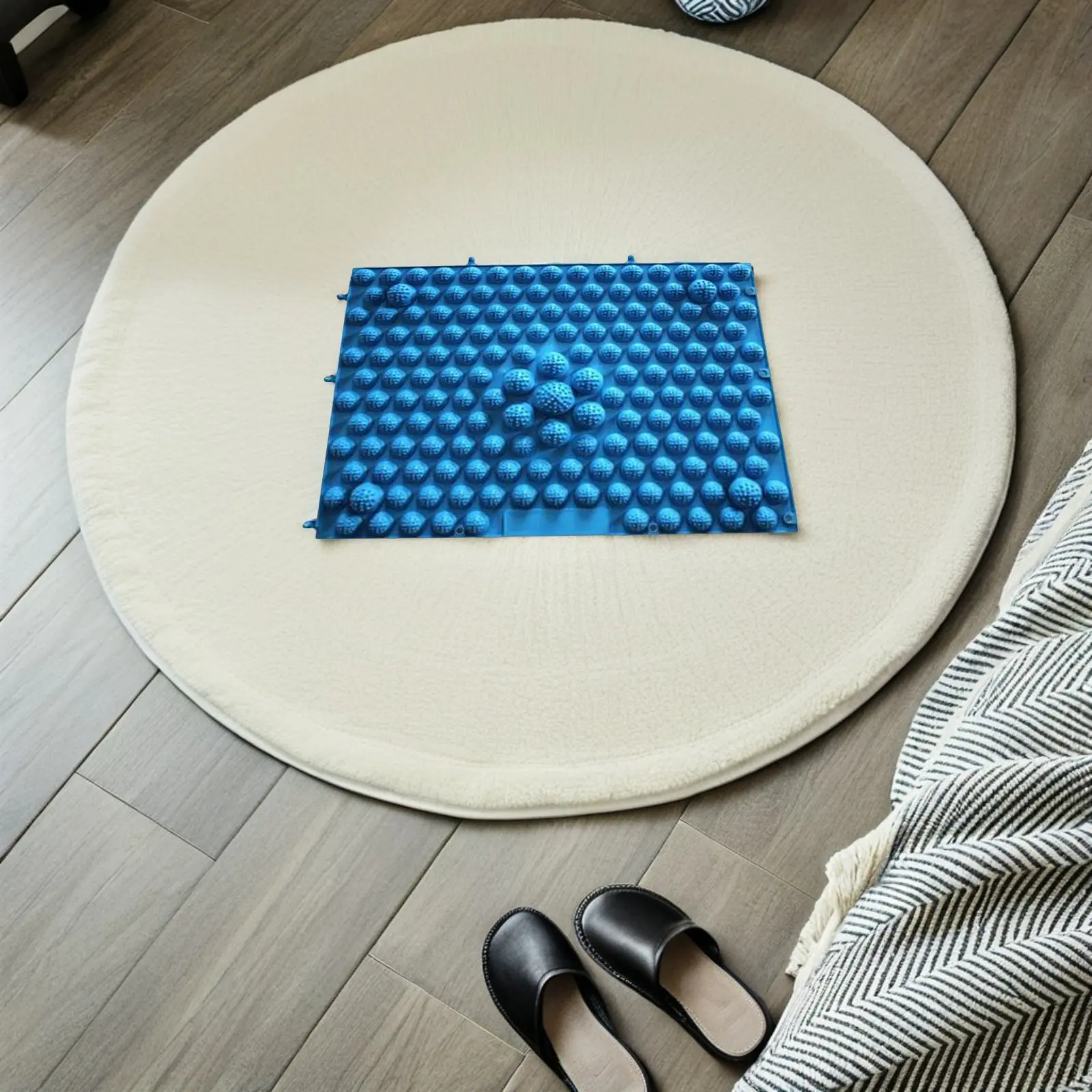 

Массажный коврик для ног синий, из высокоэластичного материала TPE, акупрессурный коврик для снятия стресса, улучшения кровообращения, портативный дизайн