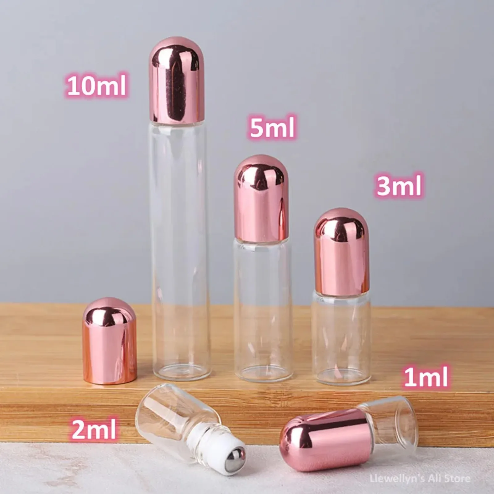 Essential Oil Roller Bottles10ml/5ml/3/2ml/1ml with Metal Roller Ball for Fragrance Travel Refillable Glass Empty Perfume Bottle