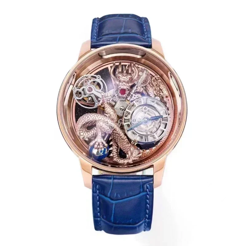 Relógio JACOB Tourbillon mecânico, cristal Material, impermeável Celestial Dragon, Men's Limited Edition Watch, mais recente, 2024