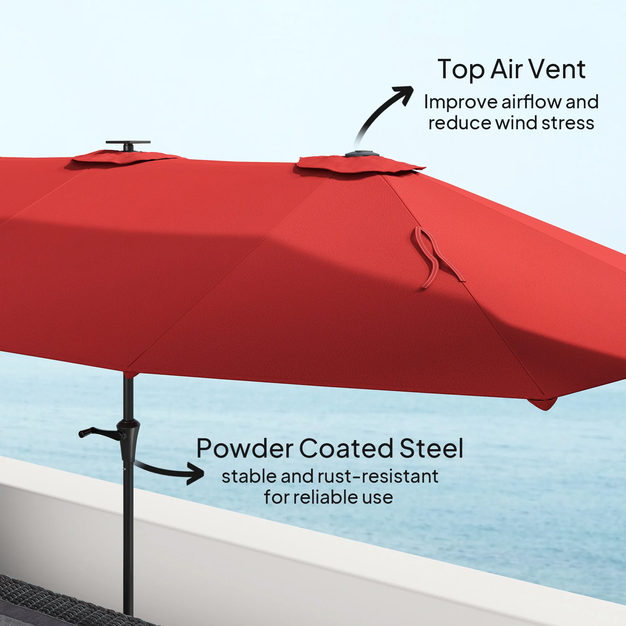 Dwustronny parasol ogrodowy 13 – Outdoor Furniture Umbrella recenzja i cena