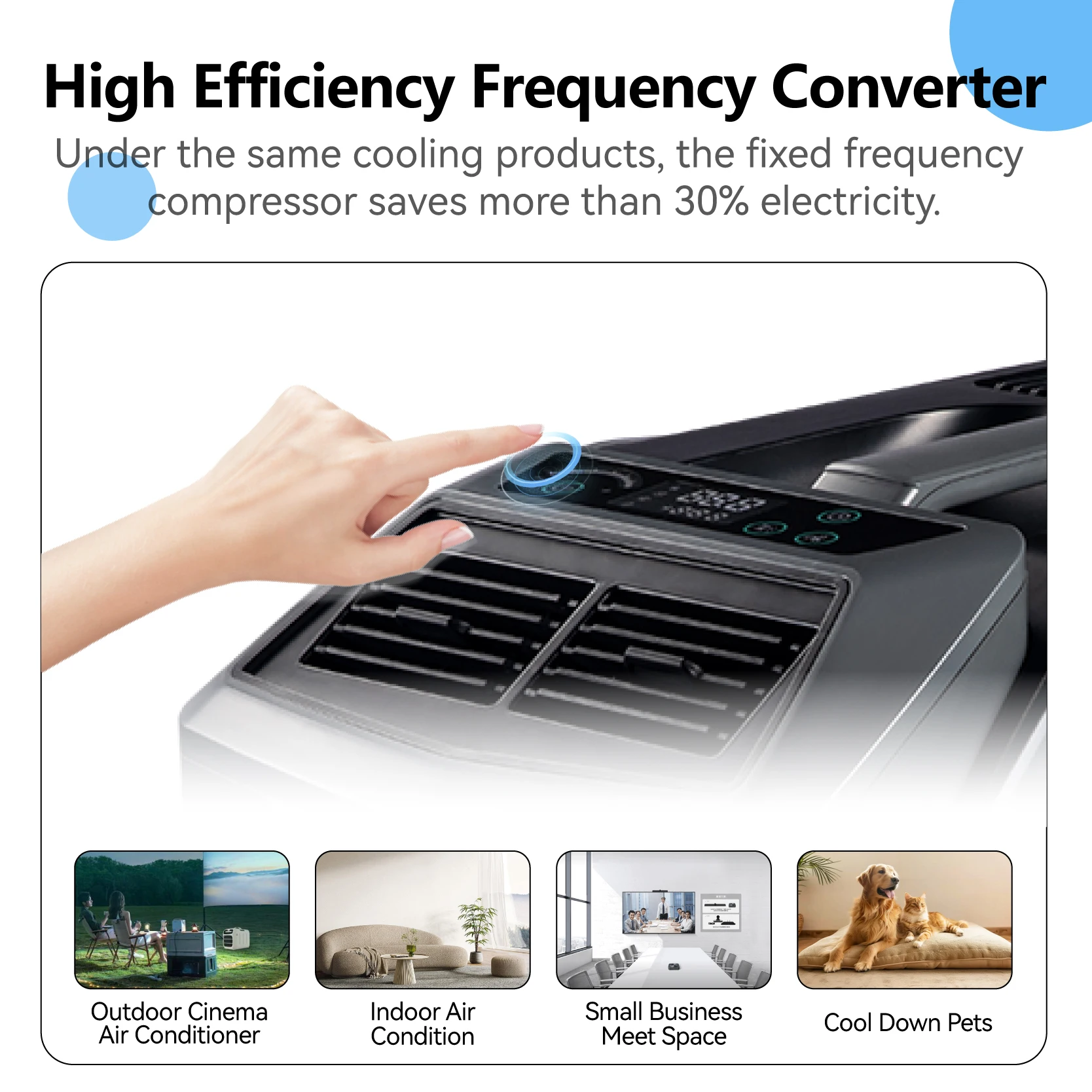 Portable Inverter Air Conditioner 1.5 CV 12V Battery & Solar Powered Cooling/Heating for Car & Garage Mini Split System