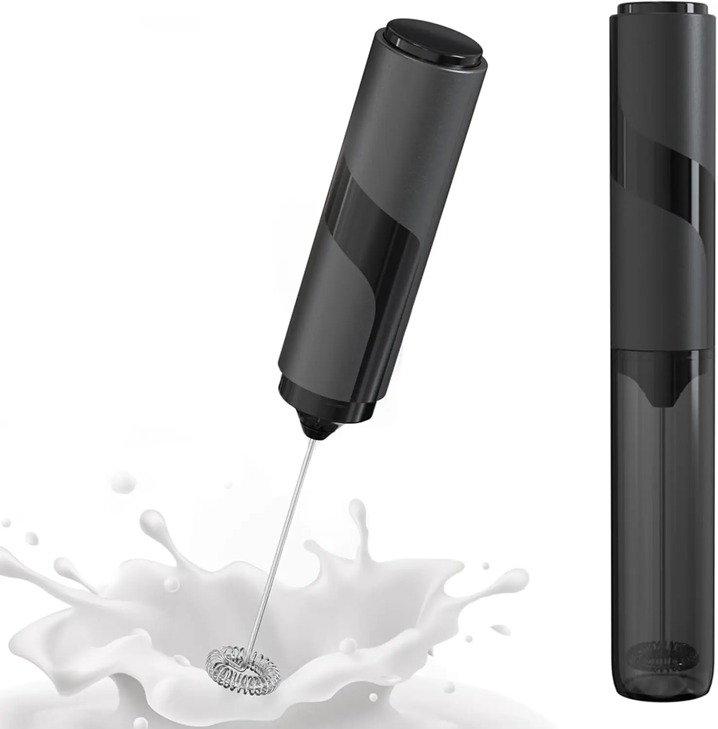 2026 New Upgrade Handheld Milk Frother With Cover- 15-Second Silent Drink Mixer, Travel-Ready With ABS Sleeve, No Charging Requi