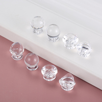 10 Sets Clear Acrylic Pull Handle Round Acrylic Mini Knob Clear Shiny Knob Cute Decoration for Jewelry Box Gift Case