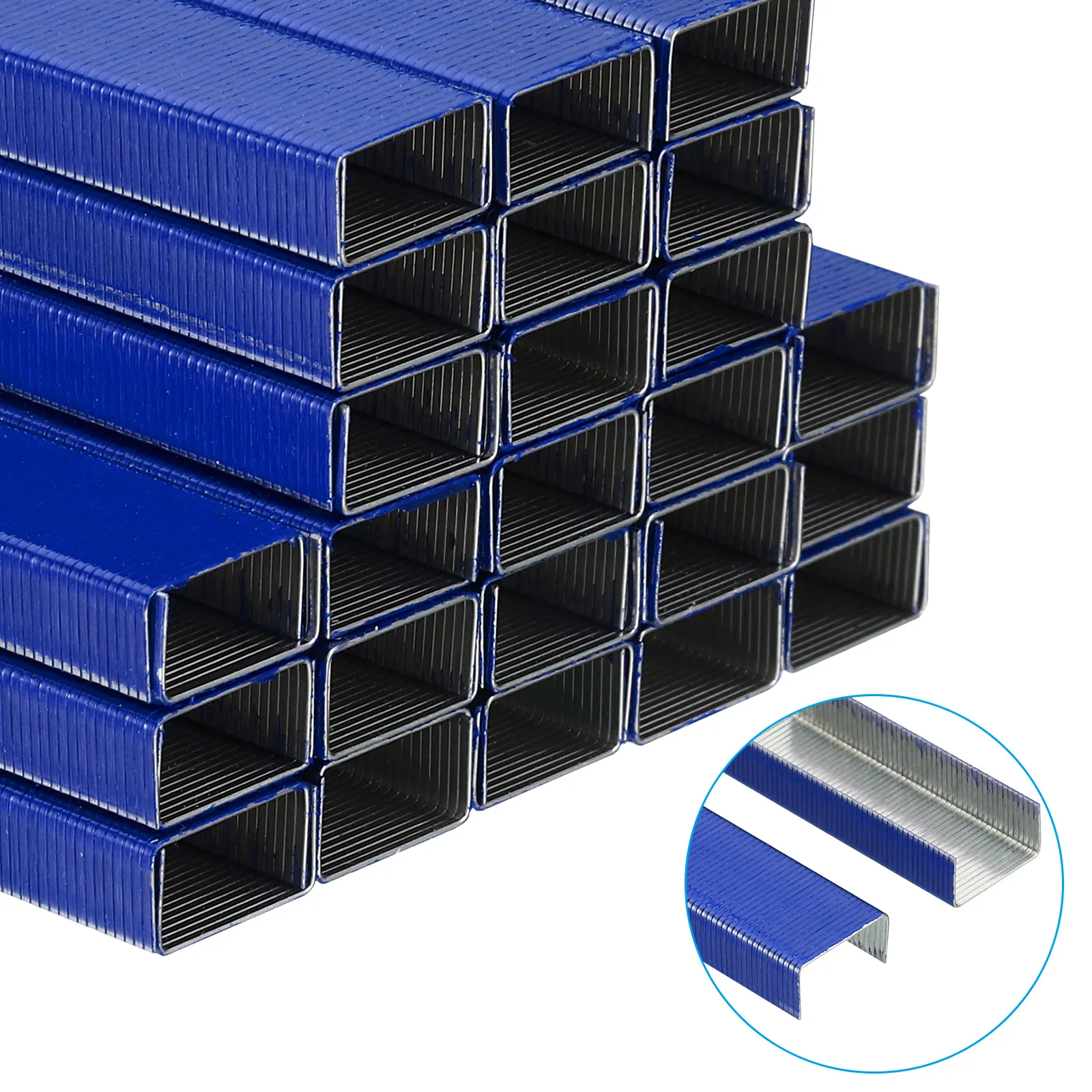 Imagem -03 - Grampos Azul Criativo Grampo de Metal para Grampos Escritório Papelaria Escolar Material de Encadernação 10 Mini 16 Comprimento Pacote de 6000 Pcs