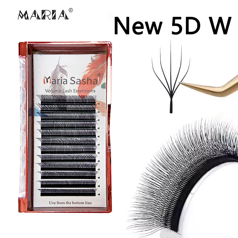 MARIA Neue 5D W-Form Kamelie Wimpernverlängerung Mega Volume Vorgefertigte Fächer Wimpern Superweiche, volle, dichte Wimpern – Detail 2