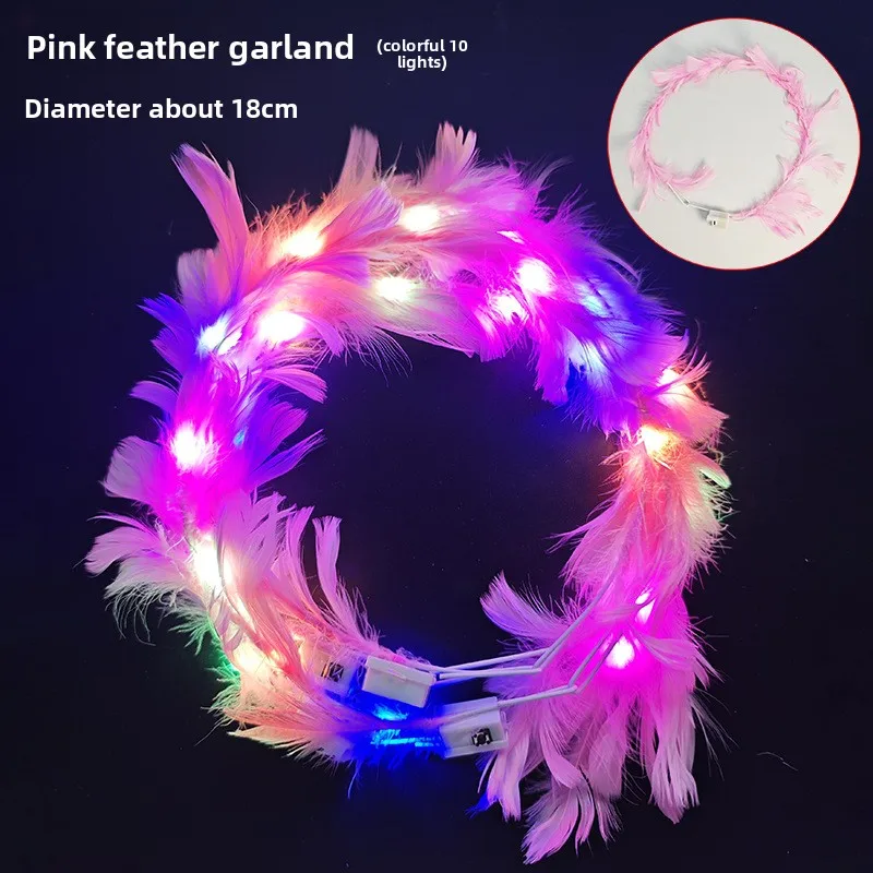 มงกุฎดอกไม้เรืองแสง ที่คาดผมประดับดอกไม้เรืองแสง อุปกรณ์เสริมผมงานแต่งงาน ของตกแต่งถ่ายภาพสไตล์โบฮีเมียน ของตกแต่งงานปาร์ตี้ริมชายหาด ใบไม้ประดับตกแต่งแบบเทพนิยาย