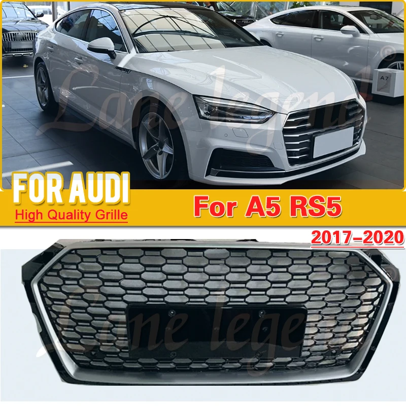 

High-end Upgrade Front Bumper Grill Center Grille for Audi A5 2017 2018 2019 2020 (Refit for RS5 Style) For RS5 Grill