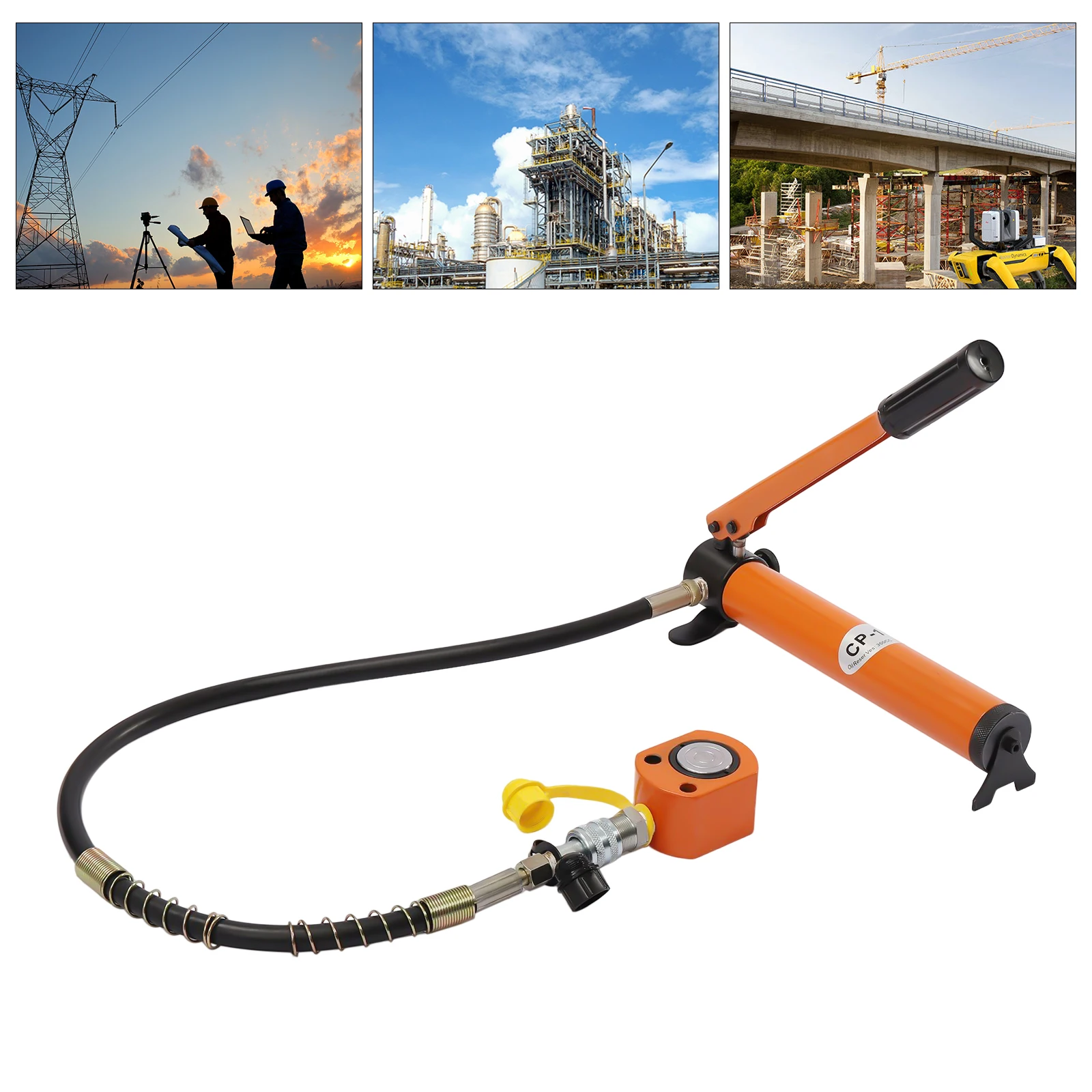 10T Kurzer Wagenheber mit Manueller Hydraulikpumpe 350CC Kurzer Stahl-Hebewagenheber Auto-Reparaturset zum Heben/Biegen/Schneiden – Detail 6