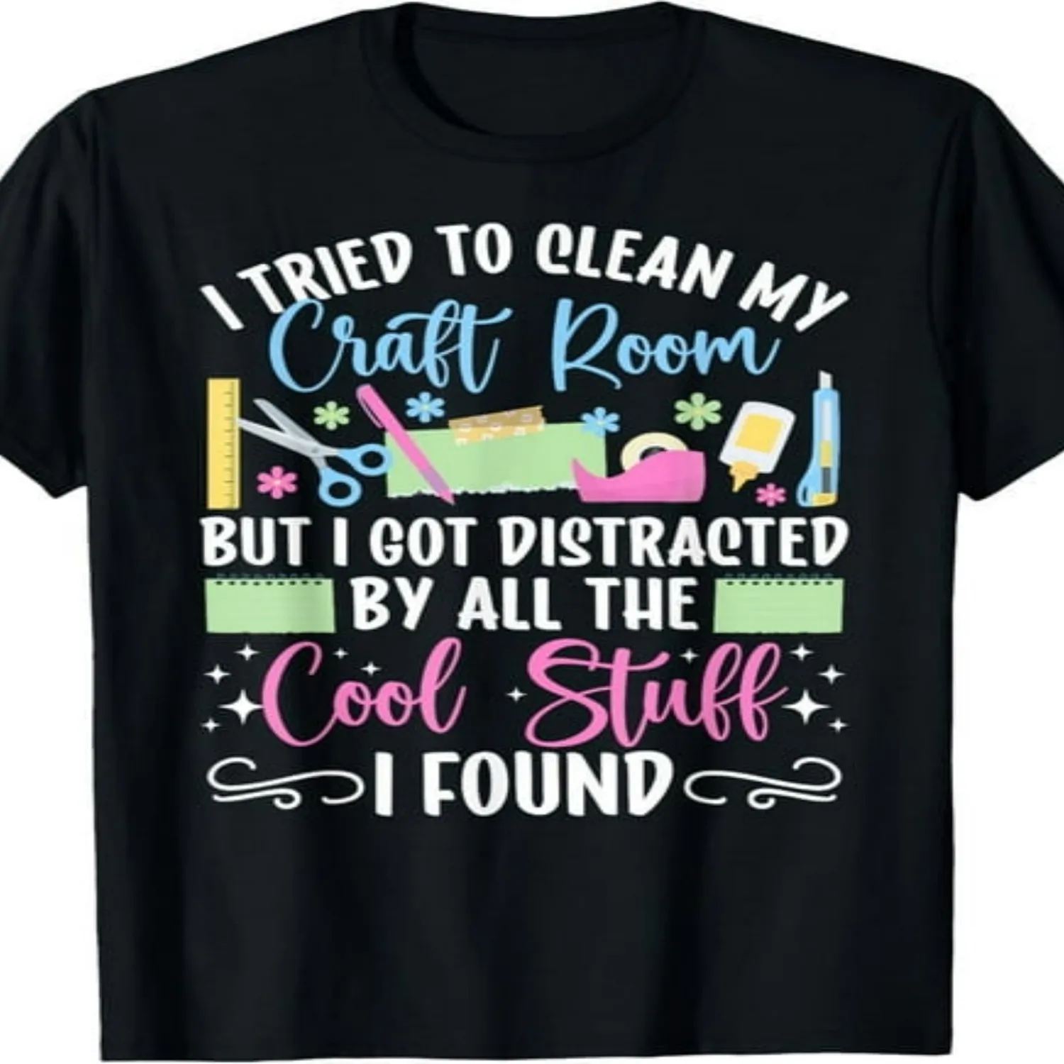 Scrapbook I tried to clean my craft room Scrapbooking T-Shirt jpgSame style for men and women 2025 summer short-sleeved printed T-shirt pure 220G Everyday Wear Shirt, Art Print Tshirt