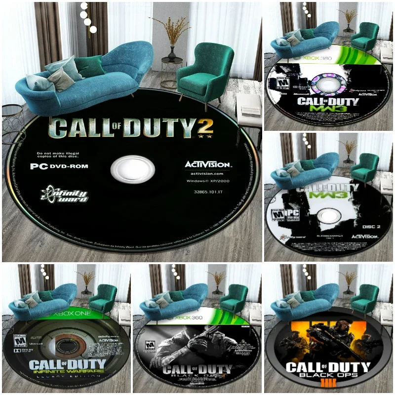 

Круглый игровой ковер для стрельбы по вызову компакт-диска для декора гостиной, спальни, дивана, коврики, прикроватный противоскользящий ковер, кухонный мягкий напольный коврик