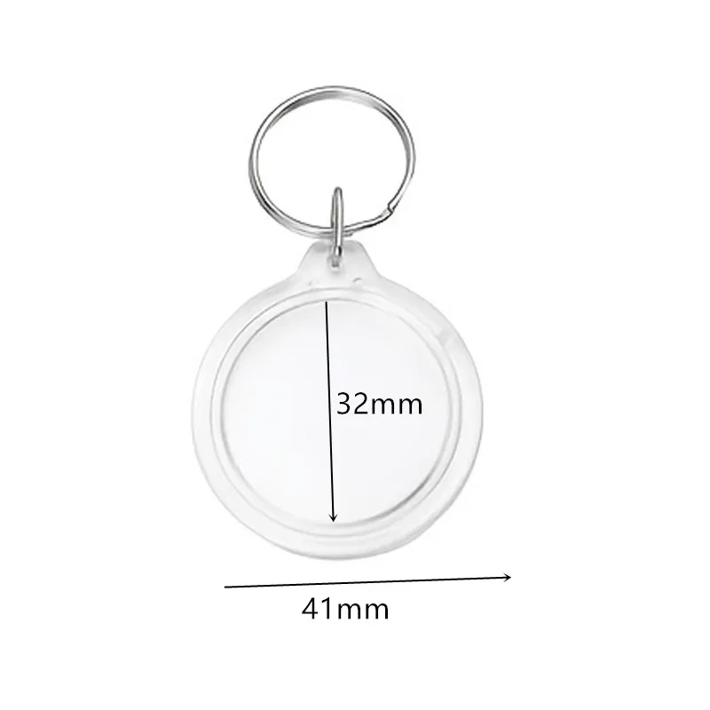 30PCS Circle Acrylic Photo Frame Keychain Snap-In Custom Insert Photo Acrylic Blank Picture Keyring Bag Charms for DIY Projects