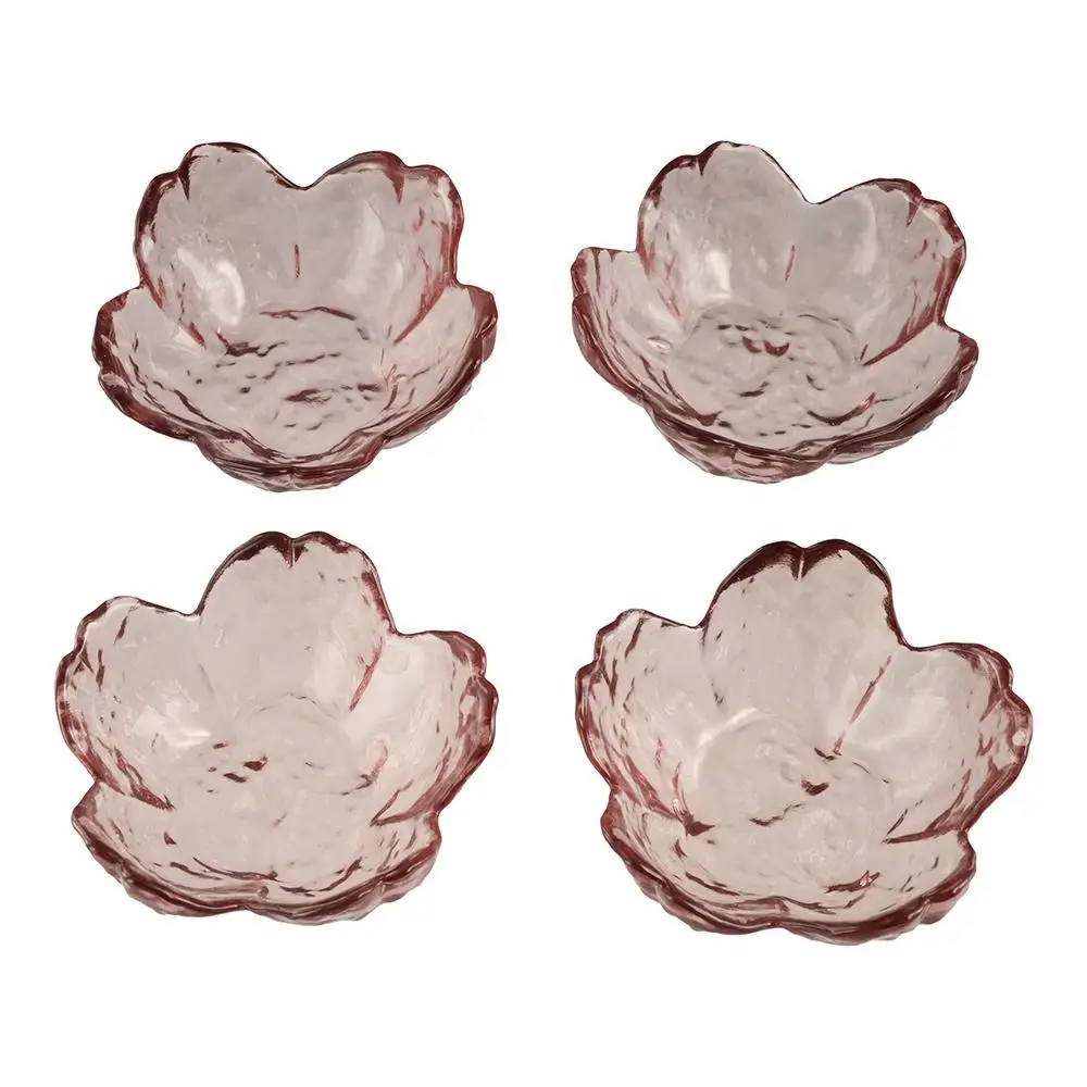Exquisite Gold Inlay Glass Sakura Disc Nordic Style Small Sauce Bowl Japanese Flower Candle Holder Tableware
