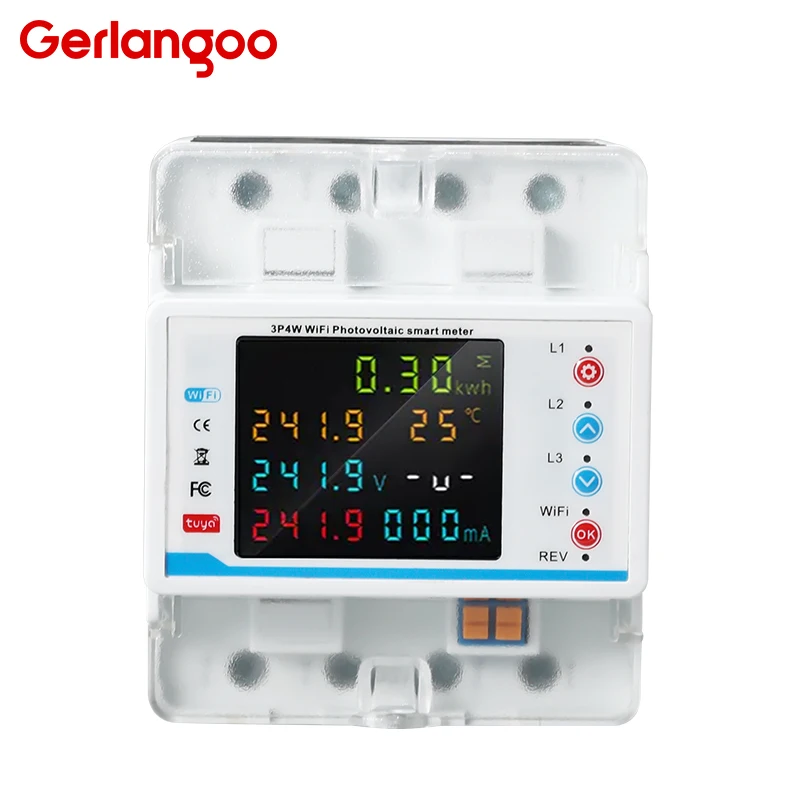 

Smart WiFi LCD Meter Circuit Breaker 3-Phase 4-Wire Multifunctional Tuya Over Under Voltage Protector 100A 220V 380V