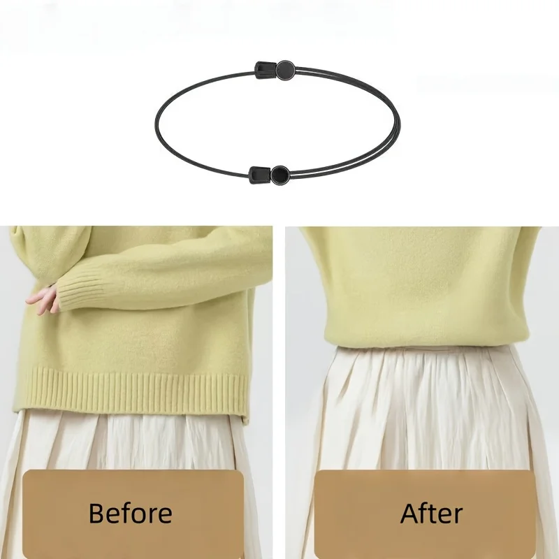 1pc Elastic adjustable belt with shirt to change clothing style, stretch and adjust cutting tools, clothing accessories belt