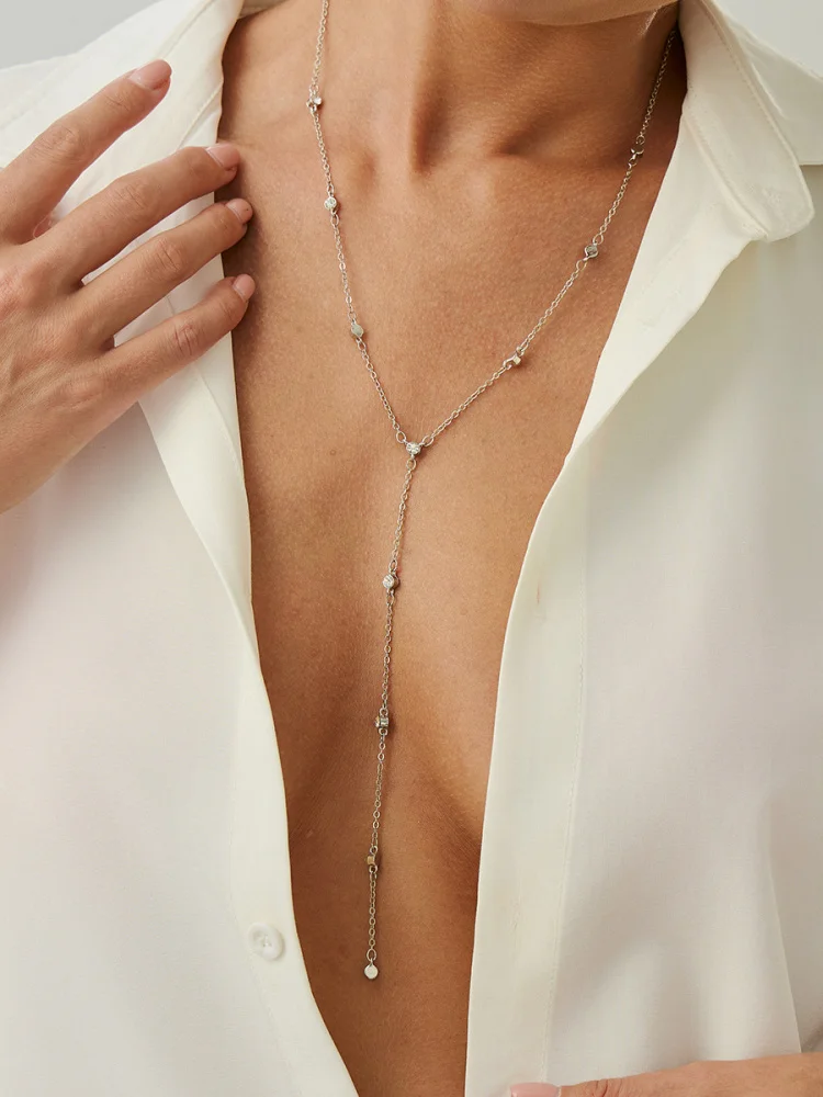 Faionable طويل Nelace المعادن Y-aped شرابة سلسلة الترقوة مجوهرات عبر الحدود الهيب هوب Ins Feng ui الماس لوبون سلسلة #2