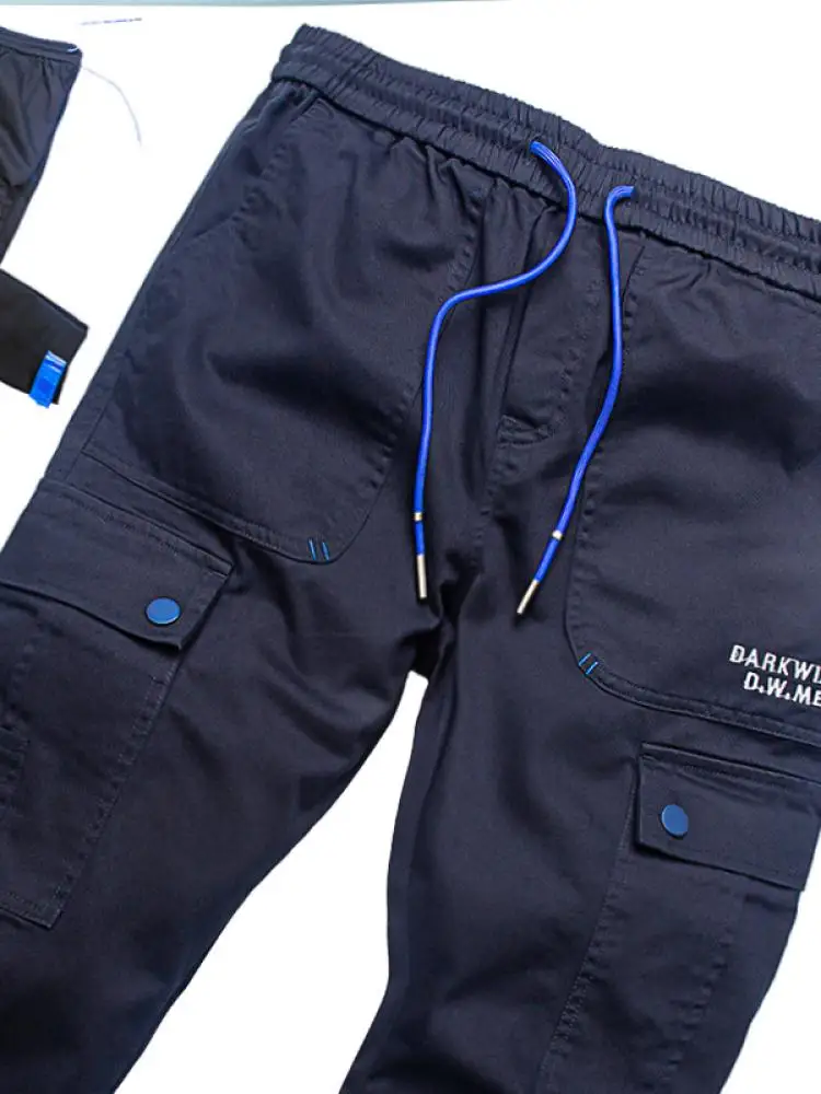 

Мужские повседневные брюки Yezoe прямого кроя, рабочие, с регулируемой талией, в американском стиле, осенне-зимние, хлопковые, модные, брендовые