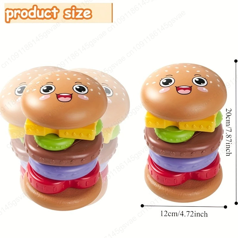 Hamburg Sandwich Stacking Toys for Toddlers and Kids Preschool Educational Toys Fine Motor Skill kitchen Toy