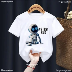 Cool T Shirt For Girls/Boys  Astros Playroom Bot Graphic Printed Tshirt Kids Clothes White Gray Pink Yellow Blue T Shirt Tops