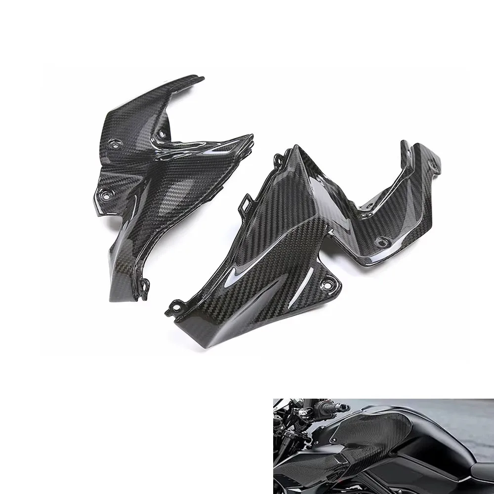 

For Kawasaki Z900 2020-2024 3K Dry Carbon Fiber Motorcycle Accessories Fuel Tank Front Upper Side Inner Panel Fairing