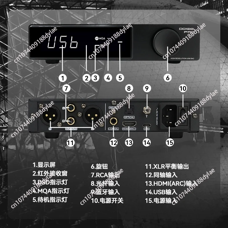 DO100 Pro High Resolution MQA DAC Dual ES9039Q2M Decoder Bluetooth5.1 DSD512OPA1612 HDMI-ARC for PS5 DO100pro