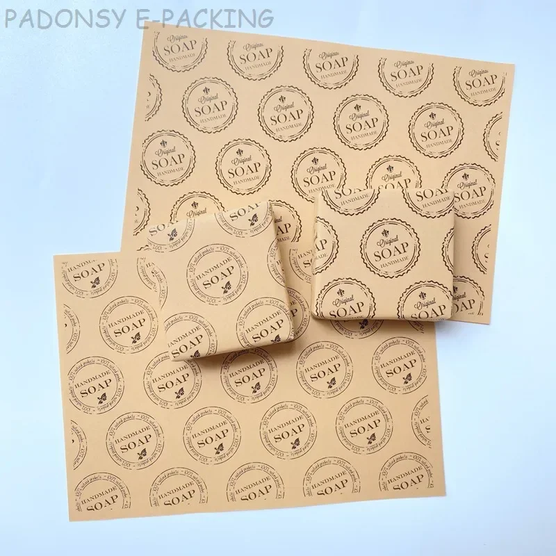 100pcs Natural Kraft Paper Handmade Soap Wrapping Paper ECO Friendly Soap Packaging Paper