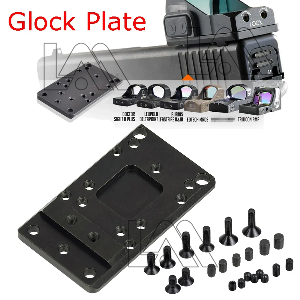 Tactical Glock Mount Plate Base Universal Pistol Red Dot Optics Sight Mount RMR MROS Glock 17 18c 19 22 23 24 26 27 33 34 35 36