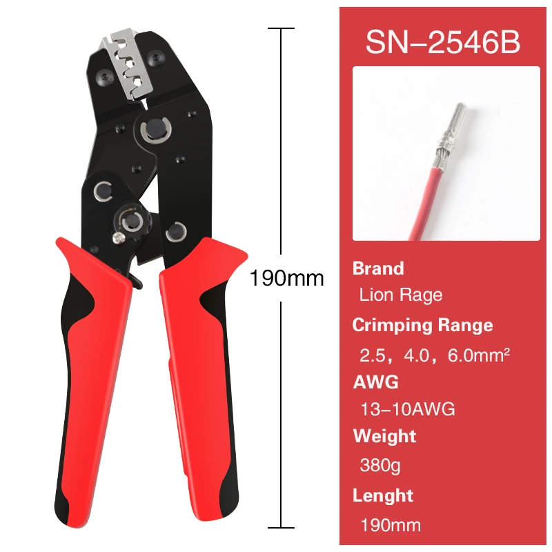 Crimping Tool Photovoltaic Cable Connector SN-2546B Clamp Terminal Pliers Coax Crimping Solar Panel Connectors Multi-Contact 4