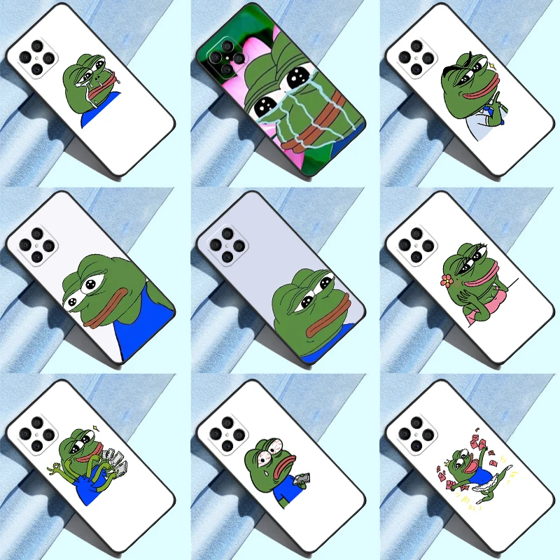 Funny Sad Frog Case For Huawei P30 Pro P50 P40 P20 Lite Nova 9 5T Cover For Honor X8 X7 X9 50 Lite 70