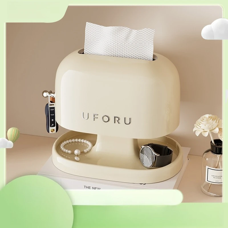 Vintage Tissue Box Holder Multifunctional Double Layer Storage Sealed Dustproof Plastic Large Capacity