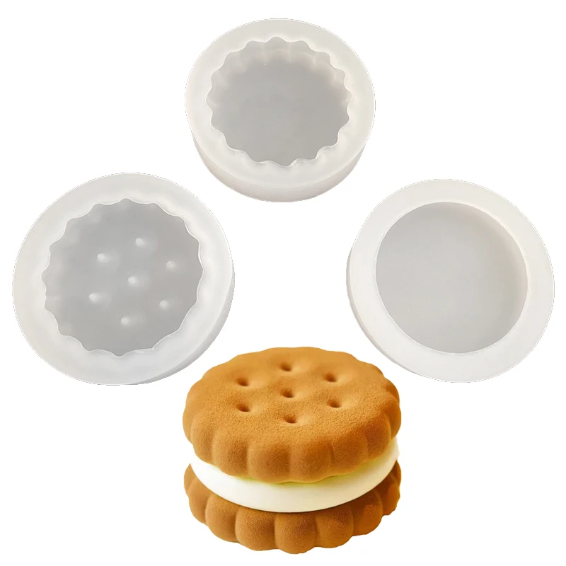 3-Inch or 4-Inch Biscuit Mold 3 Pcs Set Biscuit Shape Mousse Cake Mould Silicone Cake Mold Dessert Baking Tool Kitchen Supplies