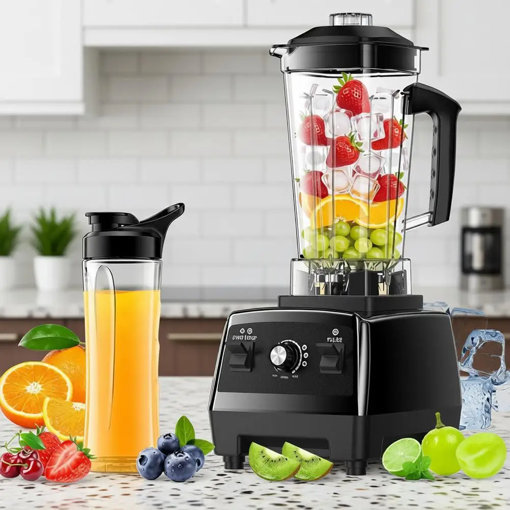 

Blender with 680ml Pitcher and 200ml Juicer Container for Smoothies and Ice Crushing