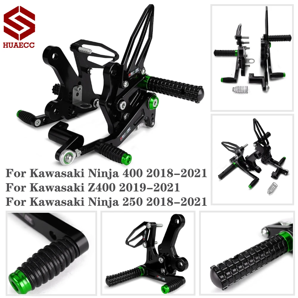 

For Kawasaki Z400 2019-2023 Ninja 400 Ninja 250 Adjustment Rider Motorcycle Footrests Rearset Rear Footpeg Foot Rests