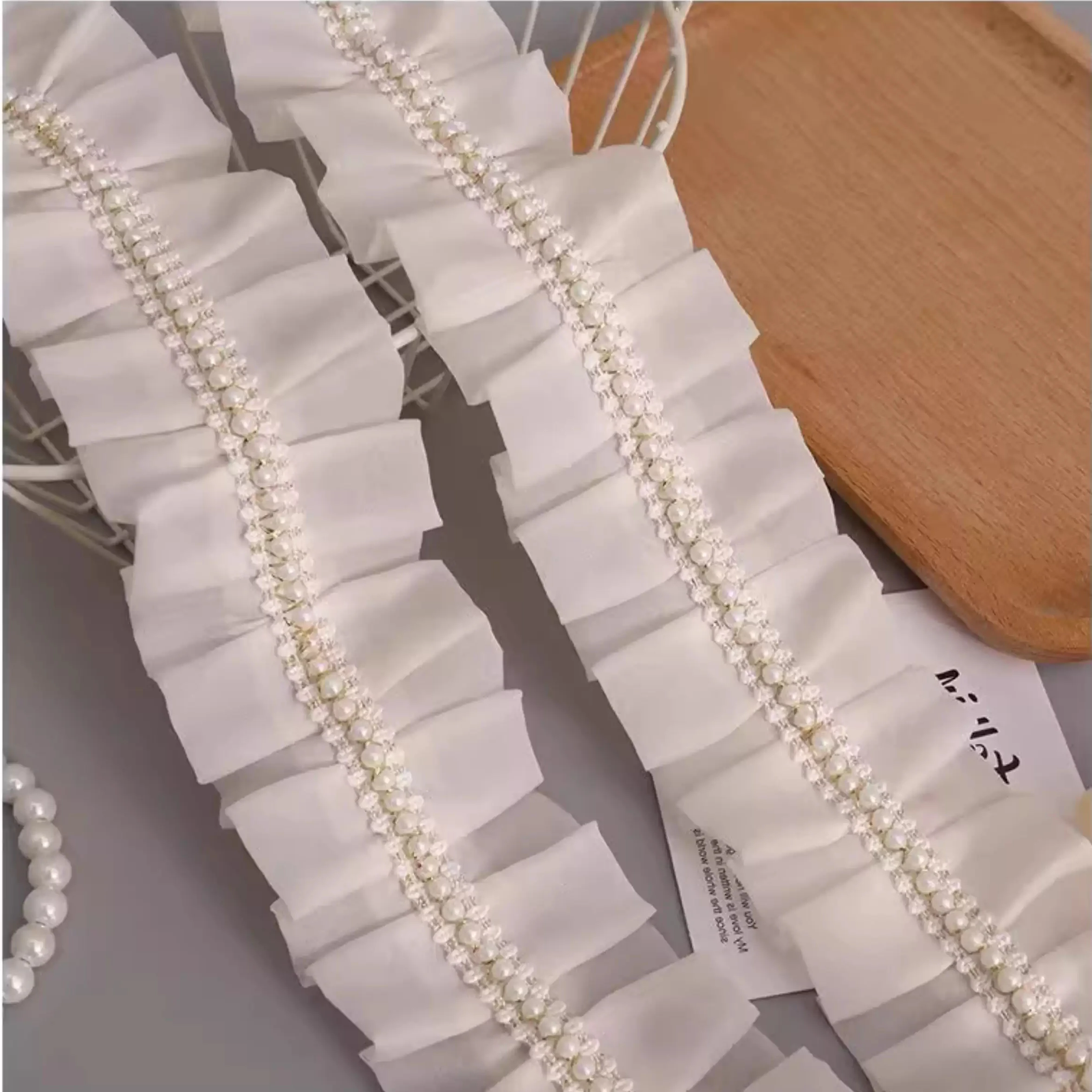 Fita de renda de pérolas artes - Lace Ribbon Trim avaliação e preço