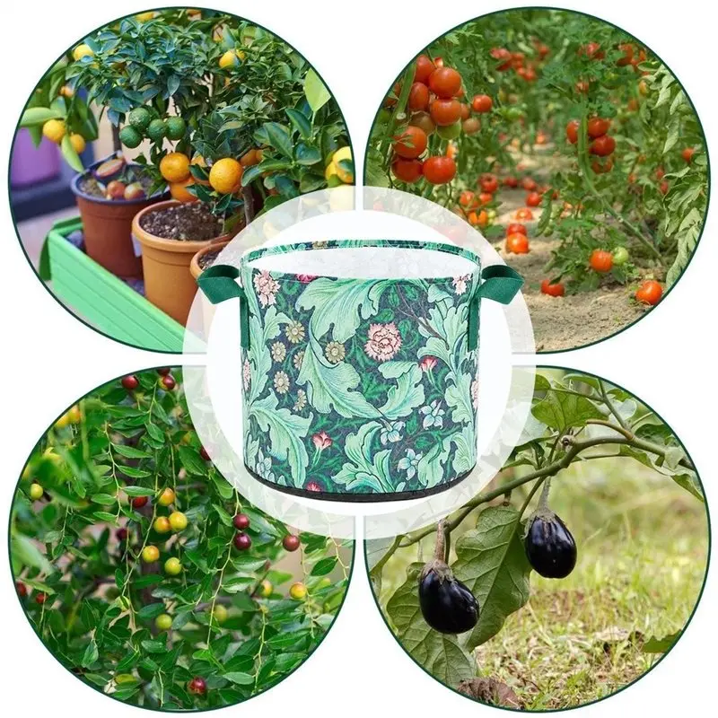 DTA4-Plant Grow Bags Breathable Thickened Fabric Heavy Duty Pots With Handles Potato Growing Pots For Tomato Flower Lettuce