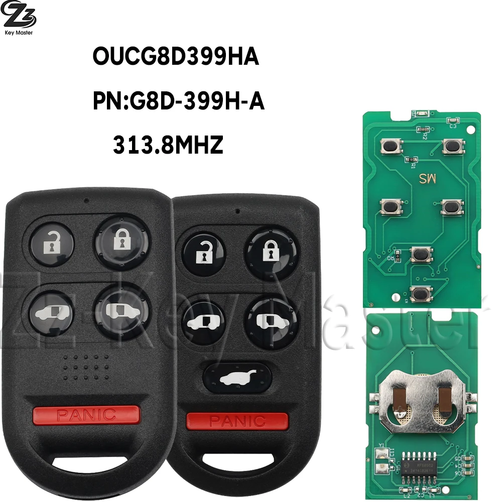 Zz OUCG8D-399H-A 313.8MHZ Keyless Entry Car Remote Control Key For Honda Odyssey EX EXL MPV 2005 2006 2007 2008 2009 2010