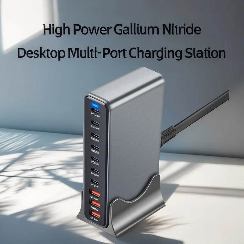 

Новое настольное зарядное устройство, 765 Вт GaN 3.0, USB-C PD, 10-портовое зарядное устройство 7C3A, быстрая зарядка для мобильных устройств и планшетов, портативное