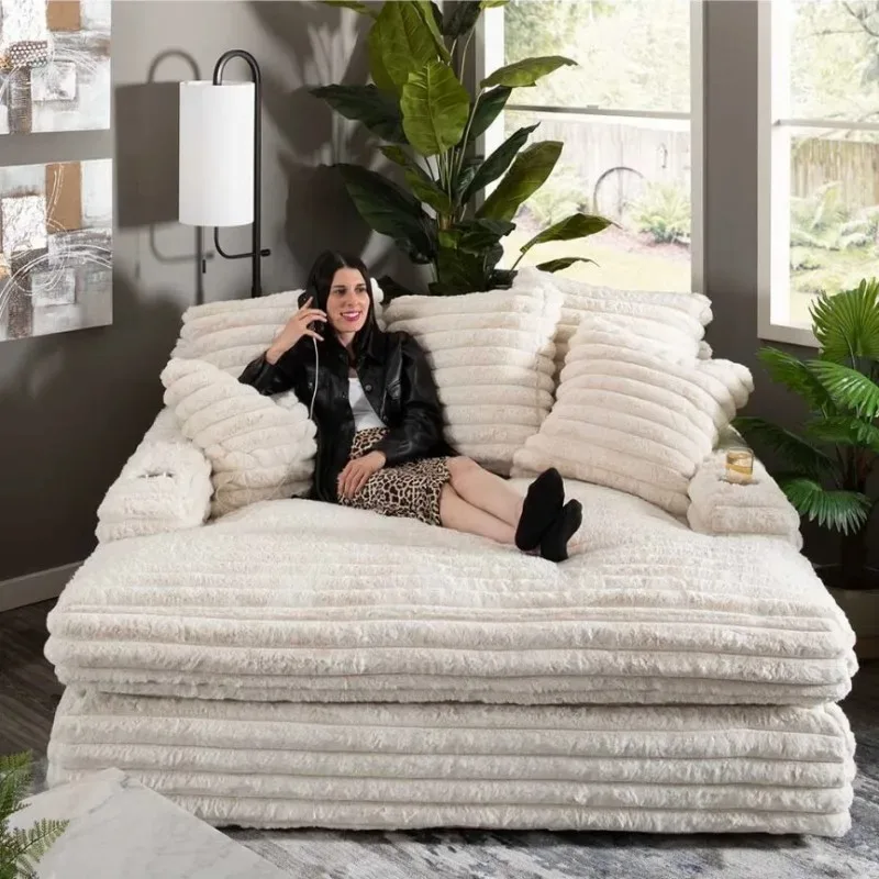 Light luxury lazy thick velvet down cloud giant, deep for winter and summer,for living room, balcony, bedroom, sofa