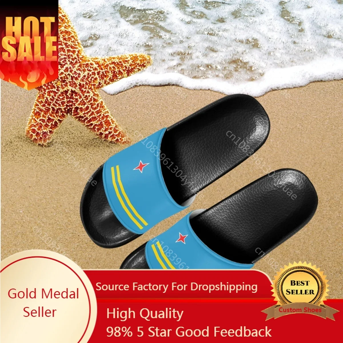 

Outdoor Slippers Summer Aruba Flag Printing Casual Summer Bathroom Slippers For Women Non Slip Comfy Beach Slides Woman Slides