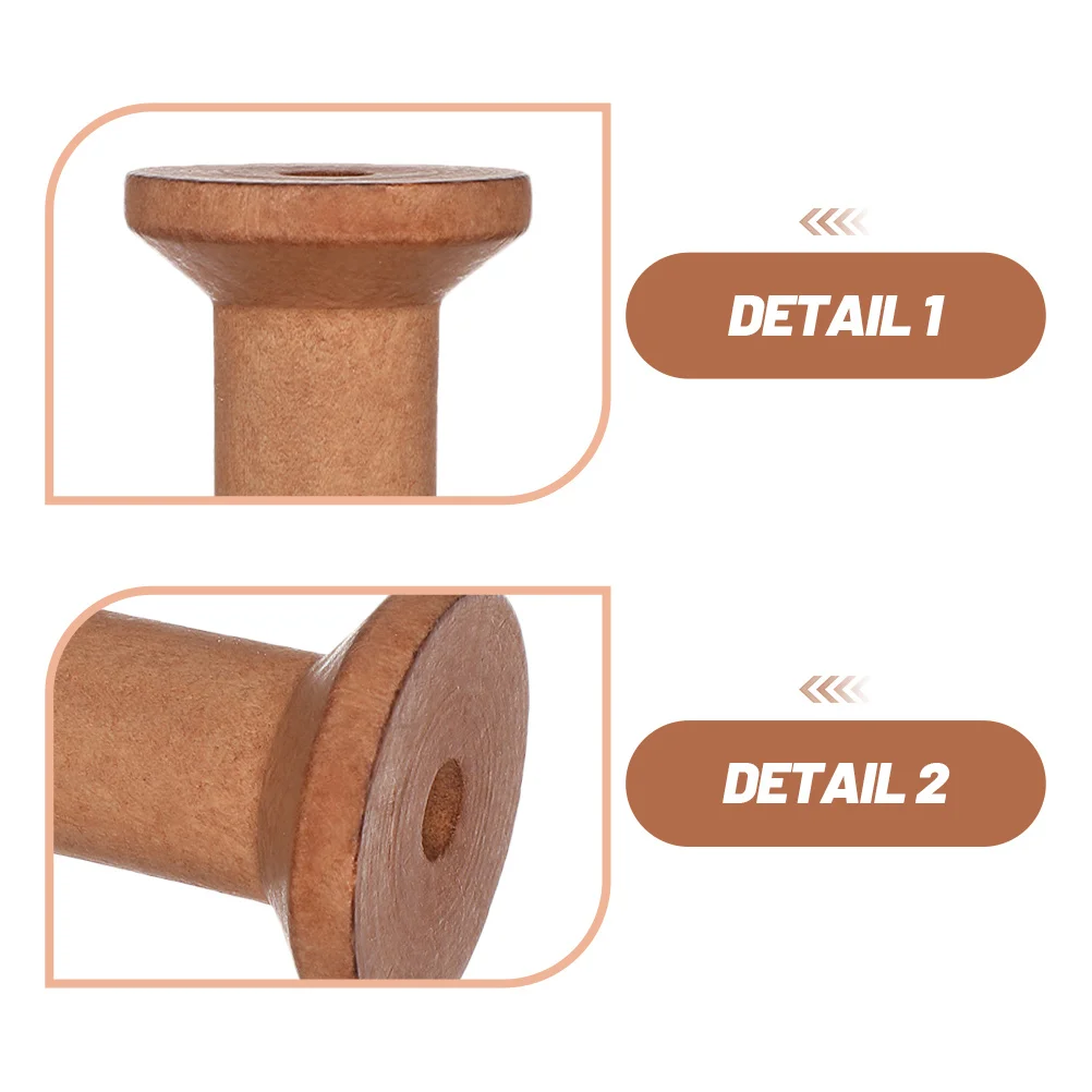 25Pcs Natural Wood Spools Vintage Wooden Thread Holders Empty Bobbins for Sewing Embroidery Yarn Crafts DIY Organizer