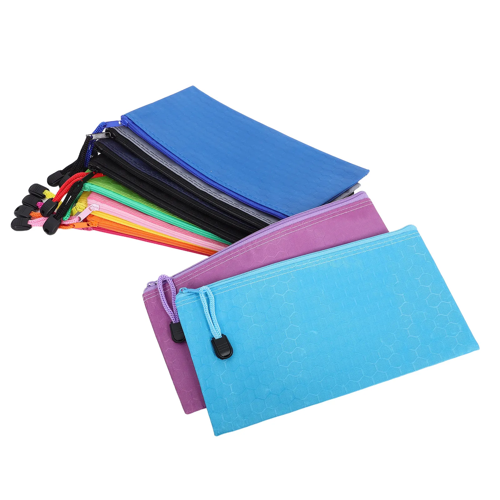 24pcs-pencil-bags-waterproof-oxford-cloth-zipper-portable-stationery-organizer-case-23x115cm-school-supplies-holder